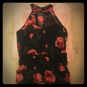 ❤️🖤 Halter Flowered Dress